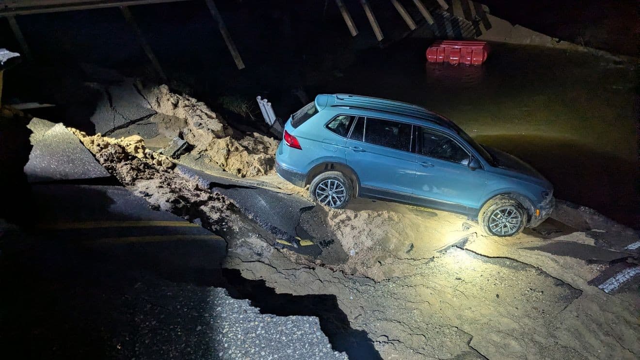 Traverse City man crashes into former Beitner Bridge site, daughter unhurt