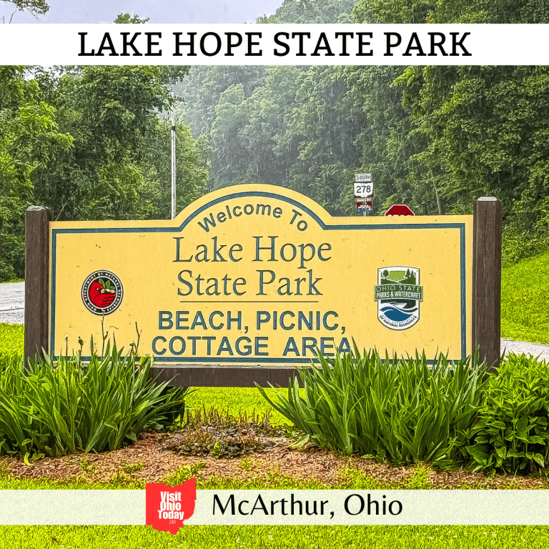 Lake Hope State Park Nature Center located in Zaleski spans 2,983 acres