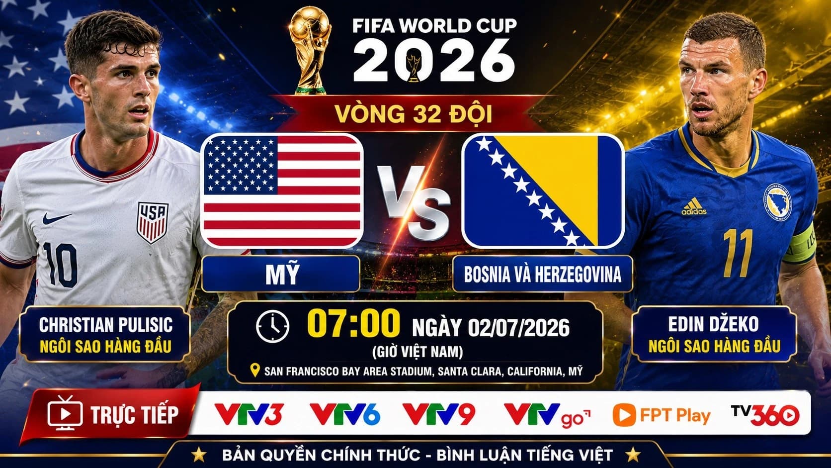 United States faces Bosnia and Herzegovina in World Cup knockout match