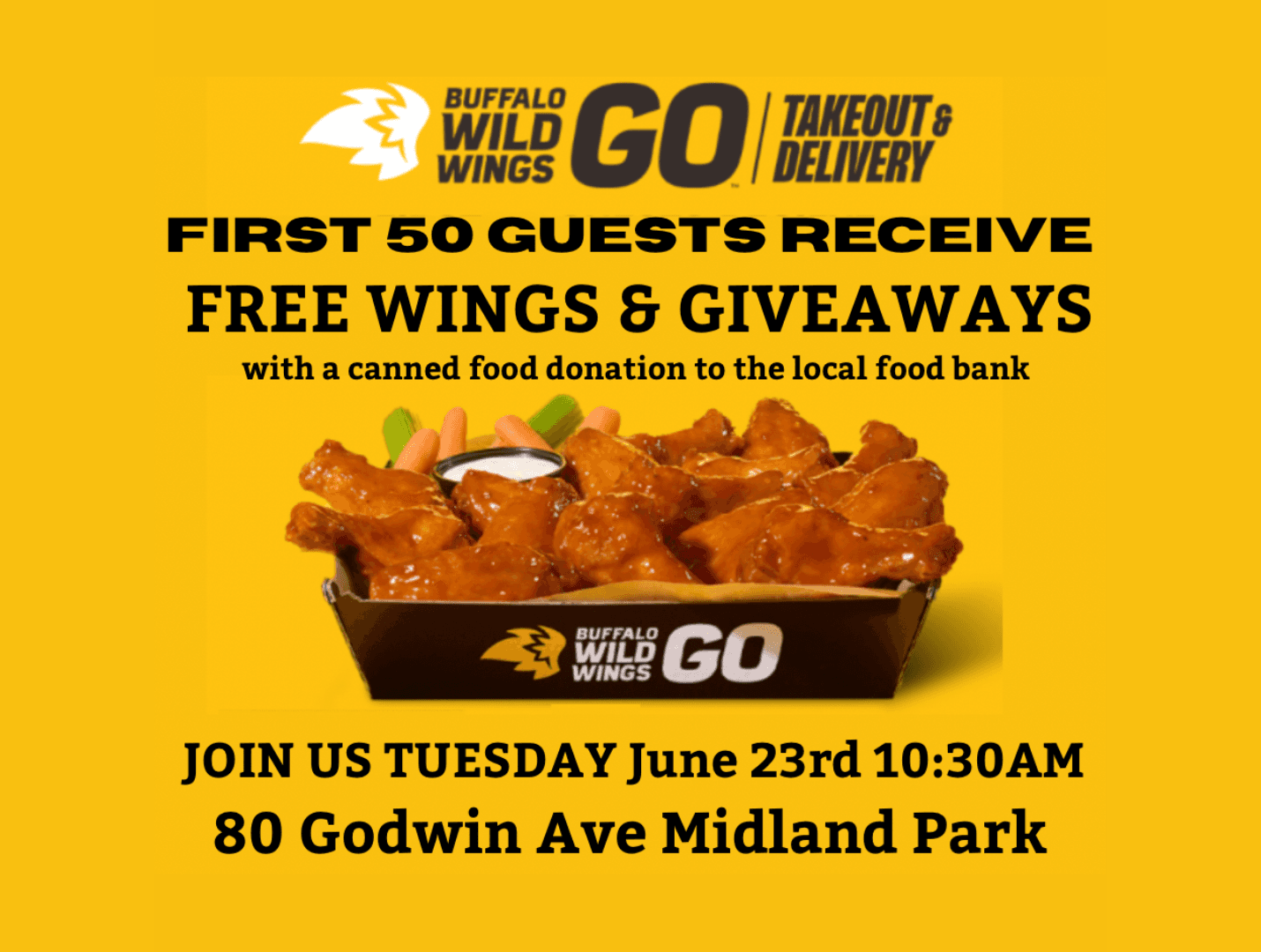 Buffalo Wild Wings GO opens Midland Park location with wing giveaway