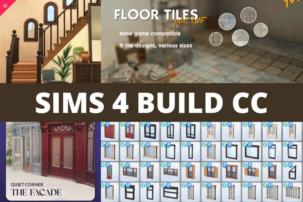The Sims build mods add worn tiles, façades, and stair upgrades