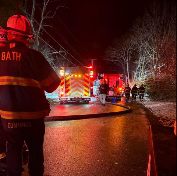 West Bath Home Destroyed in Monday Night Blaze, One Injured
