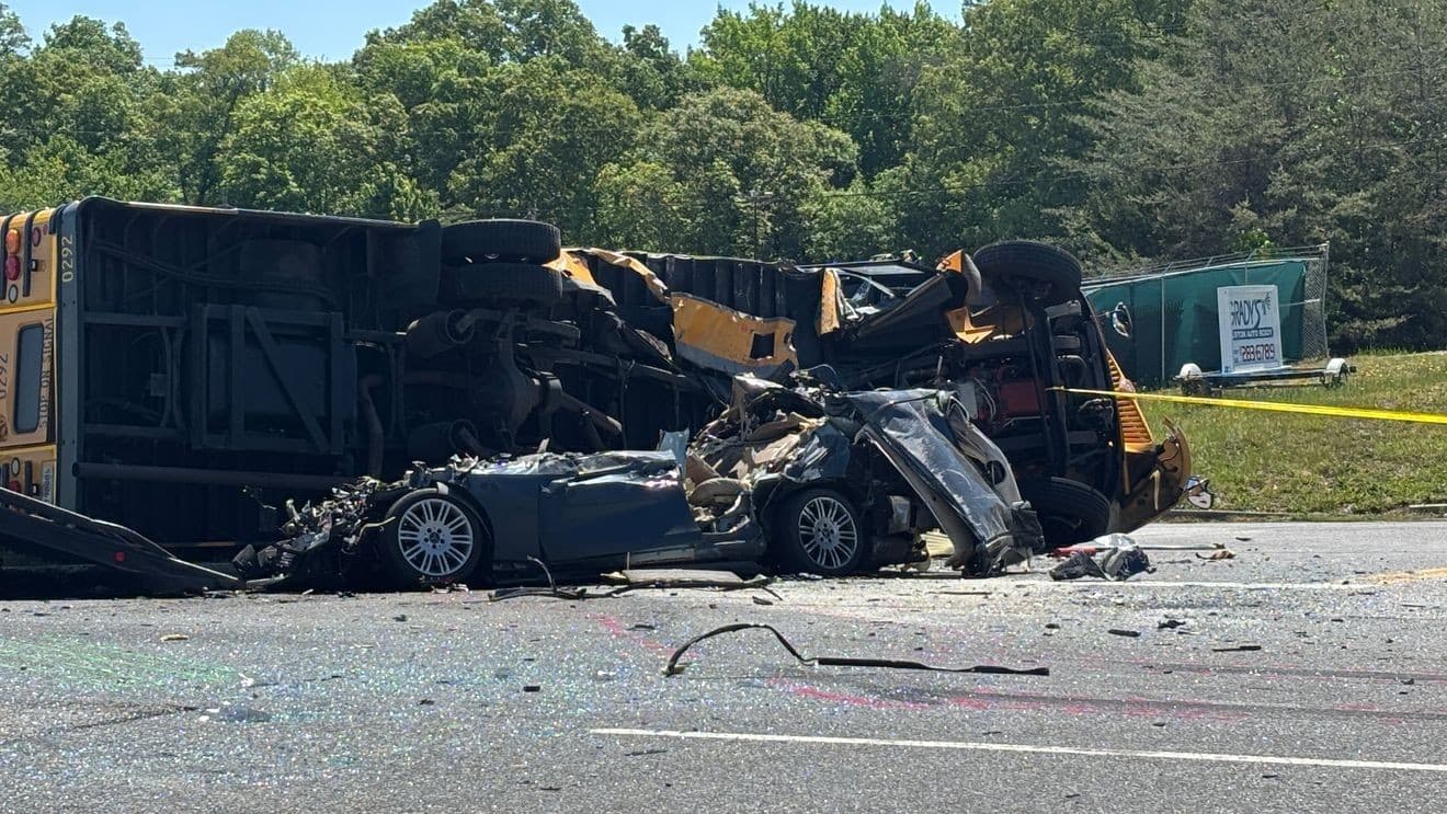One dead, two hurt after Mercedes slams school bus in Accokeek