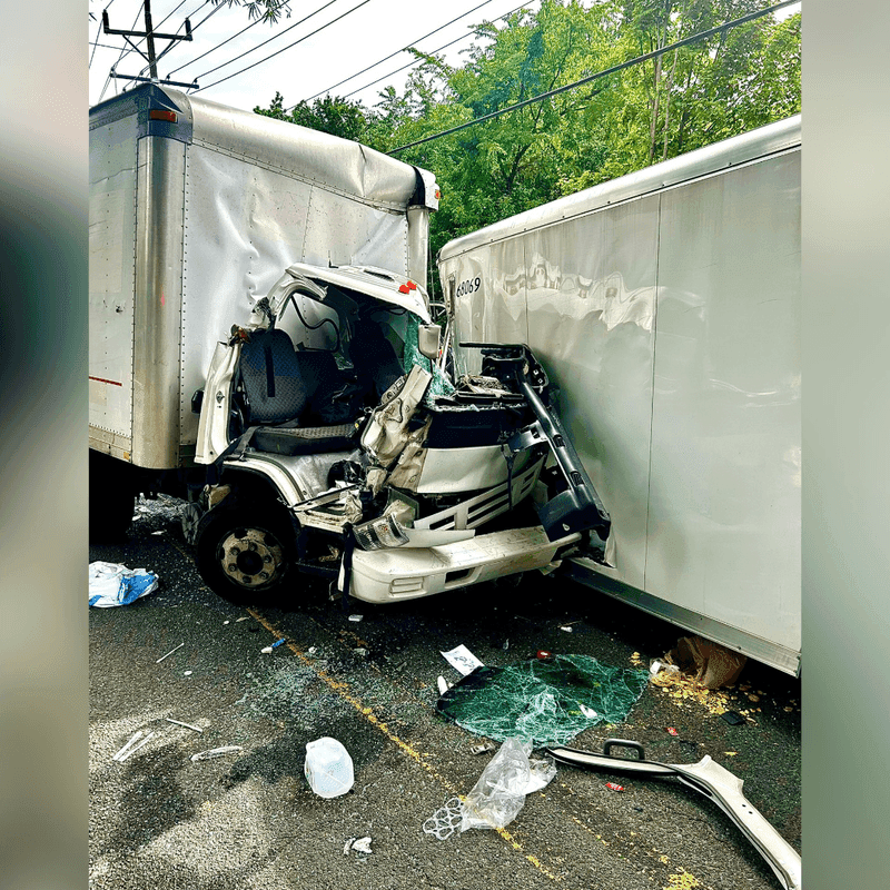 Three hospitalized after box truck crash on Rhode Island Avenue in Beltsville