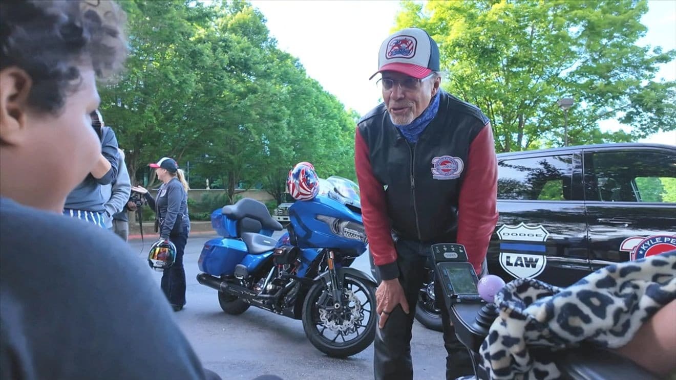 Kyle Petty leads charity motorcycle ride stop in Asheville for Victory Junction