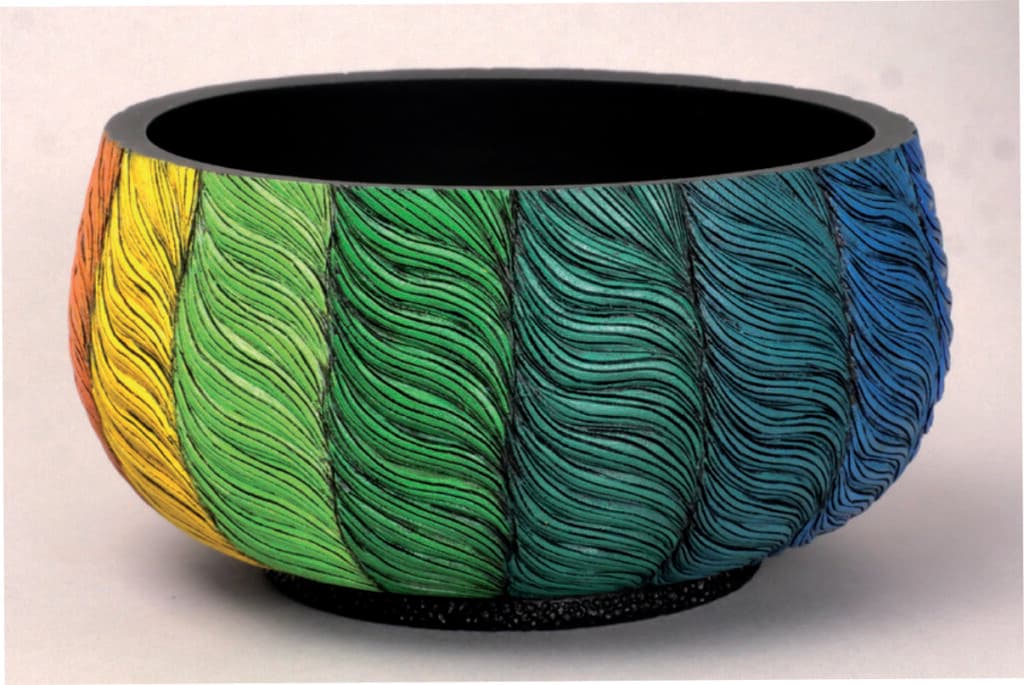 Elizabeth Weber blends texture, color and math in woodturning