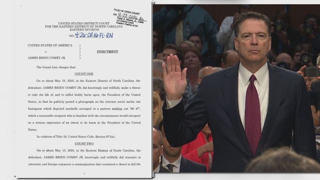 Comey waives Raleigh court appearance in Trump threat case