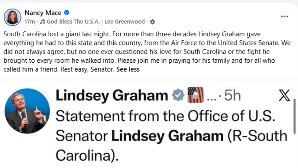 South Carolina mourns Lindsey Graham after sudden death at 71