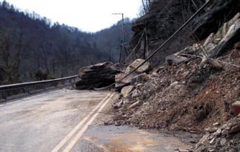 Rockslides Block WV-80 and County Route 1, Emergency Cleanup Contract Approved