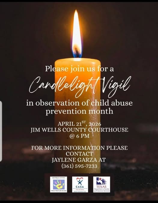 Jim Wells County Community Vigil Raises Awareness for Child Abuse Prevention