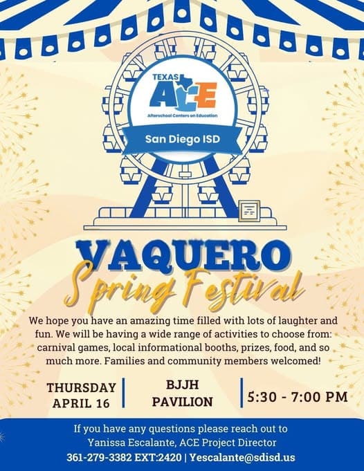 ACE Vaquero Spring Festival set for April 16 in Alice