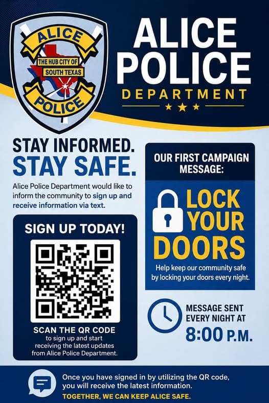 Alice police launch text alert system for emergency updates