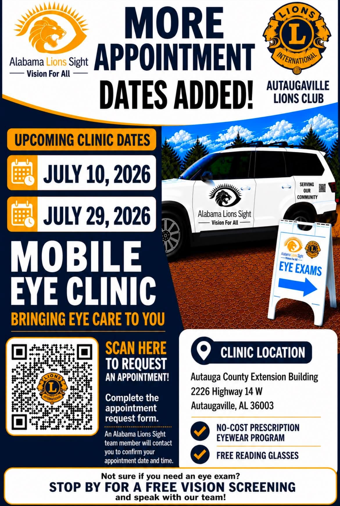 Mobile eye clinic coming to Autaugaville on July 10, 29