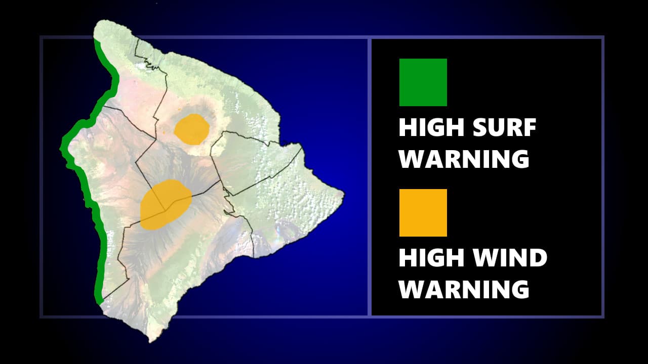 Wind Advisory Continues for Big Island Summits, Gusts Reaching 60 mph