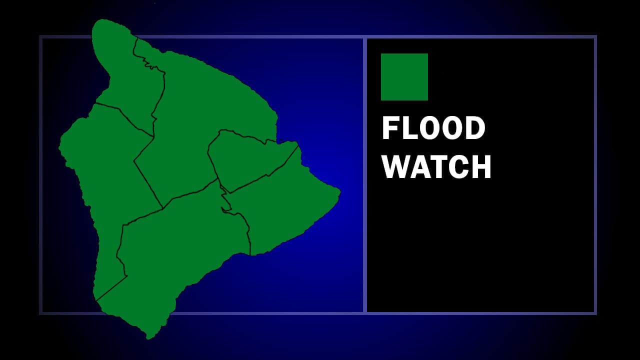 Big Island under flood watch as heavy rain threatens through Saturday