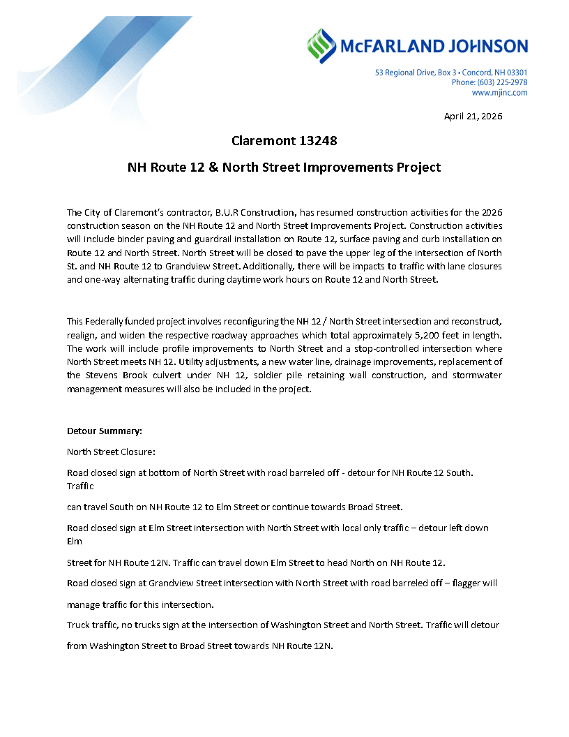 Construction to disrupt Claremont police, court alley access for five days