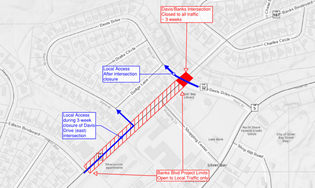 Banks Boulevard work resumes in Silver Bay, Davis Drive stays open for now