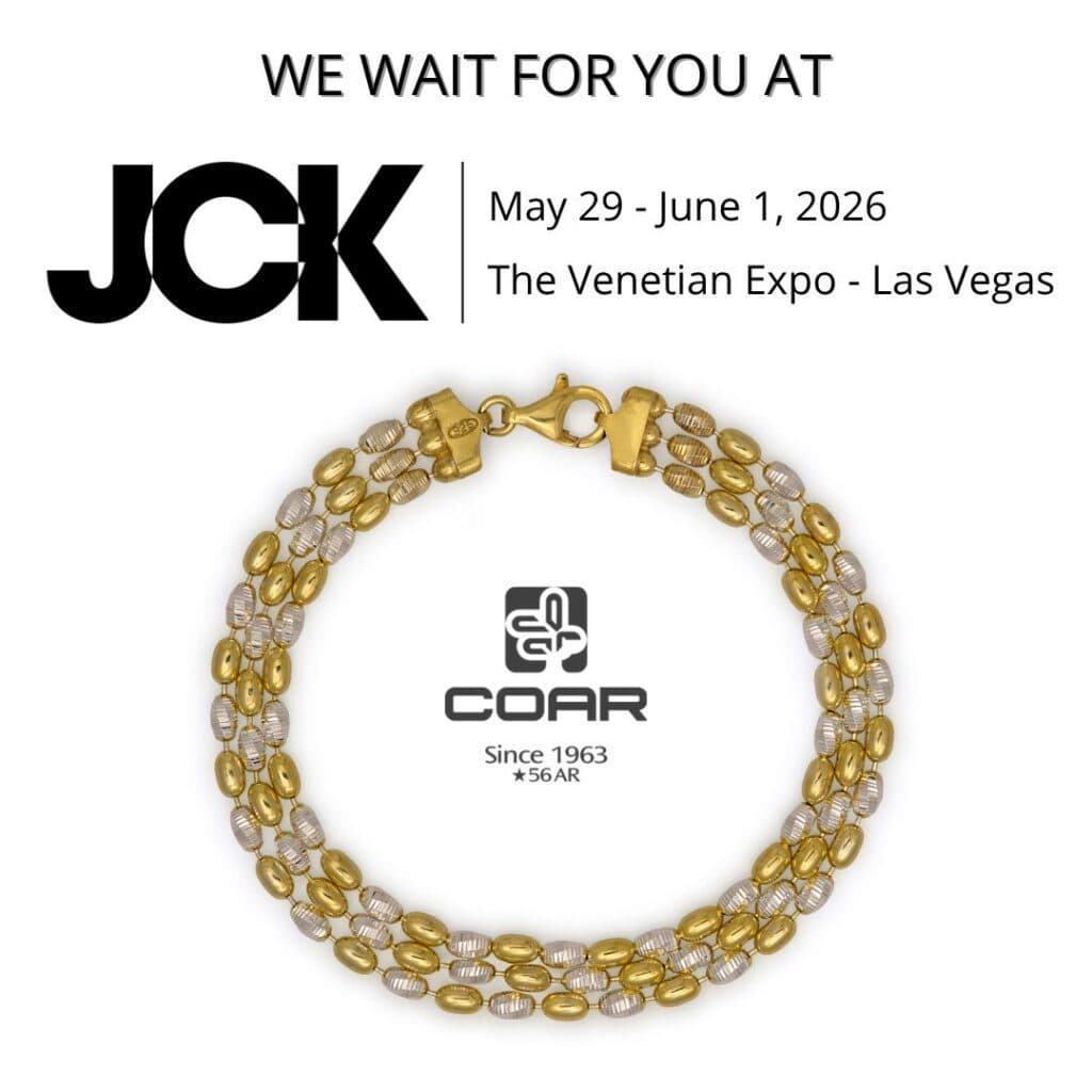 Vegas shows spotlight gold and diamond charms, modular personalization