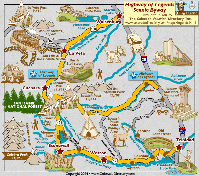 Highway of Legends links Las Animas County towns and mountain passes