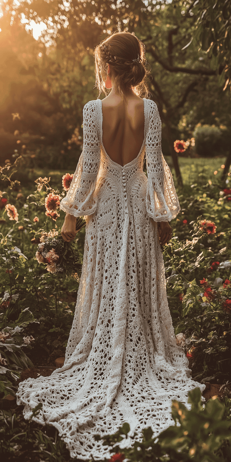 Crochet wedding dresses bring boho romance to bridal fashion