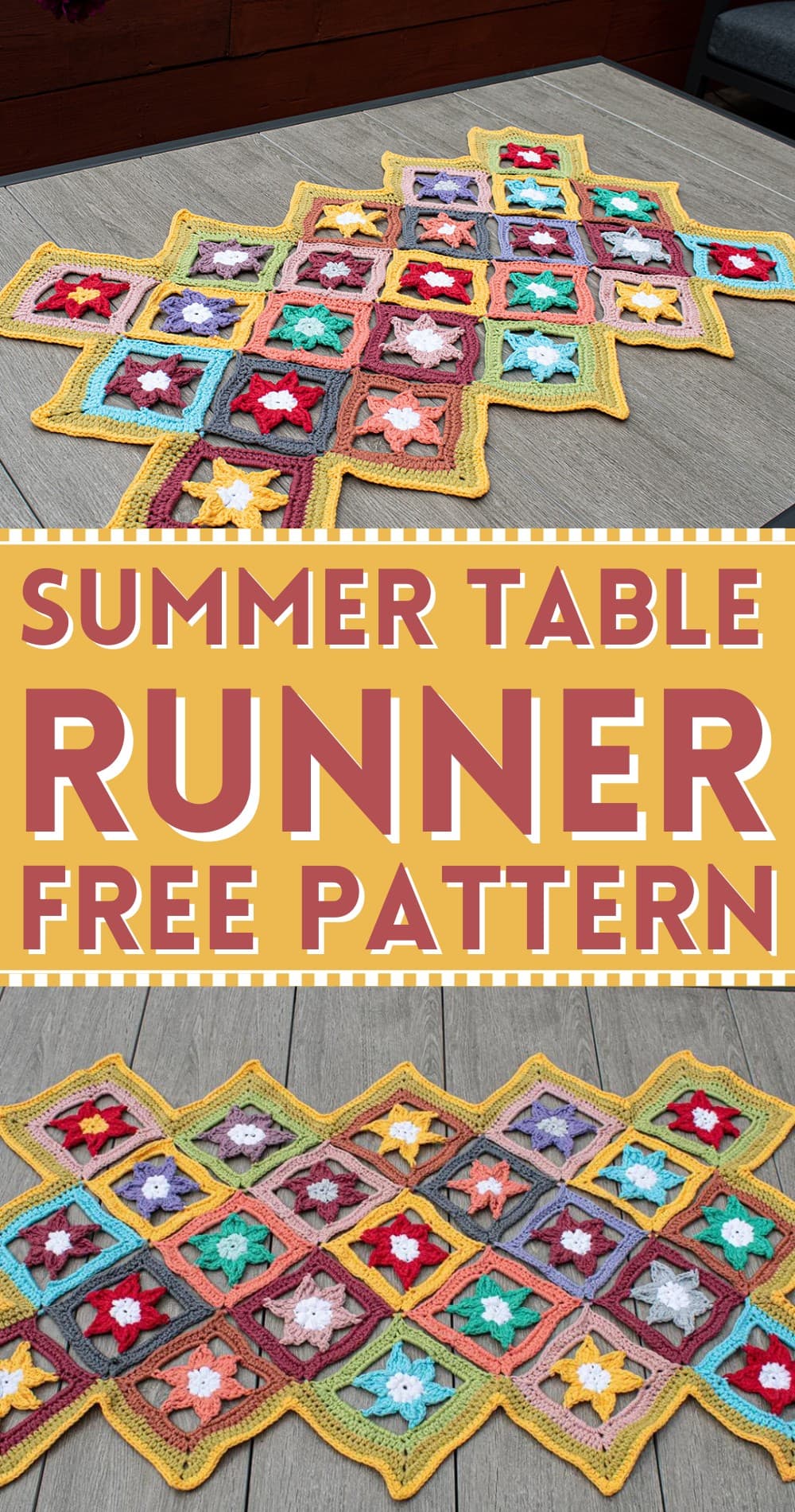 CJ Design Blog shares beginner-friendly Summer Breeze Table Runner pattern