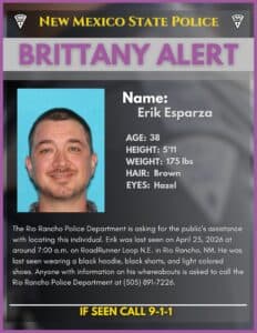 Rio Rancho Brittany Alert for missing Erik Esparza canceled after safe recovery