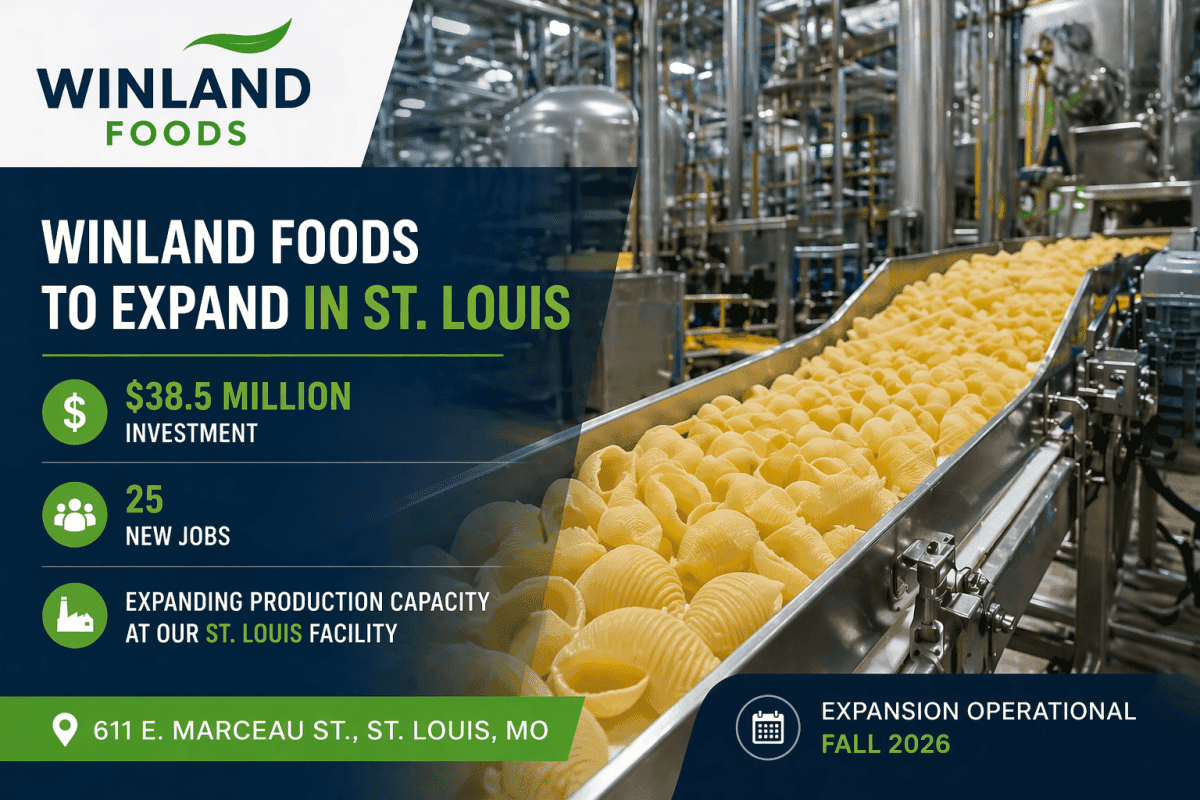 Winland Foods adds pasta lines at St. Louis plant, retains 90 jobs