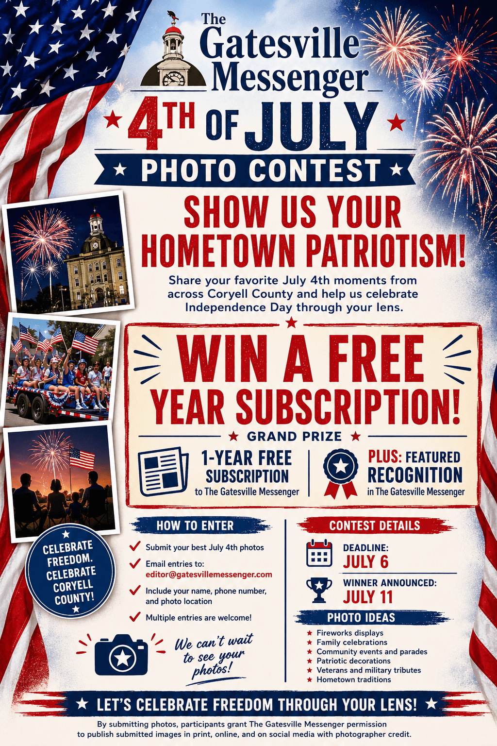 Messenger launches Fourth of July photo contest for Coryell County