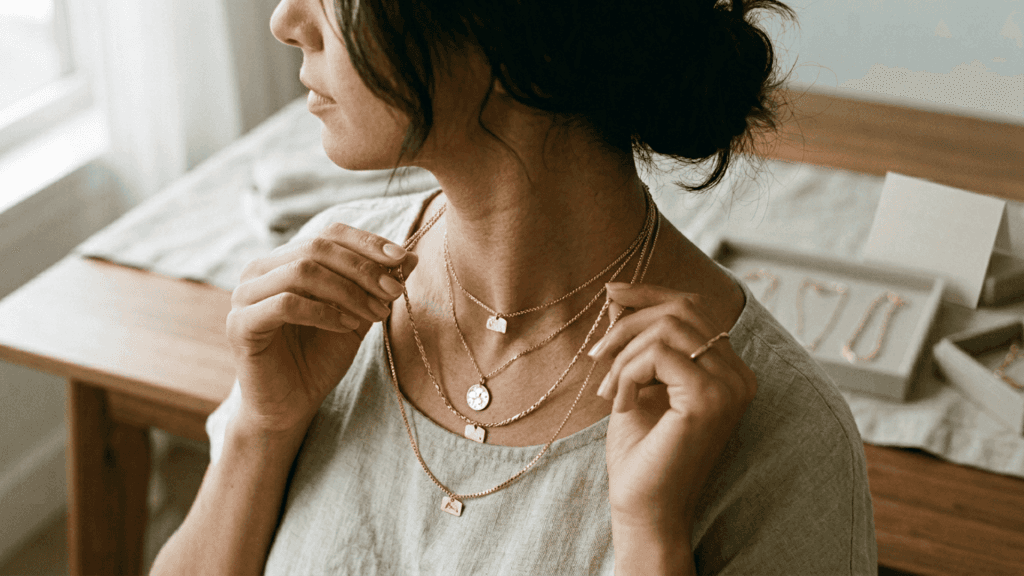 Layered necklaces stay fresh for casual, office and dressy looks