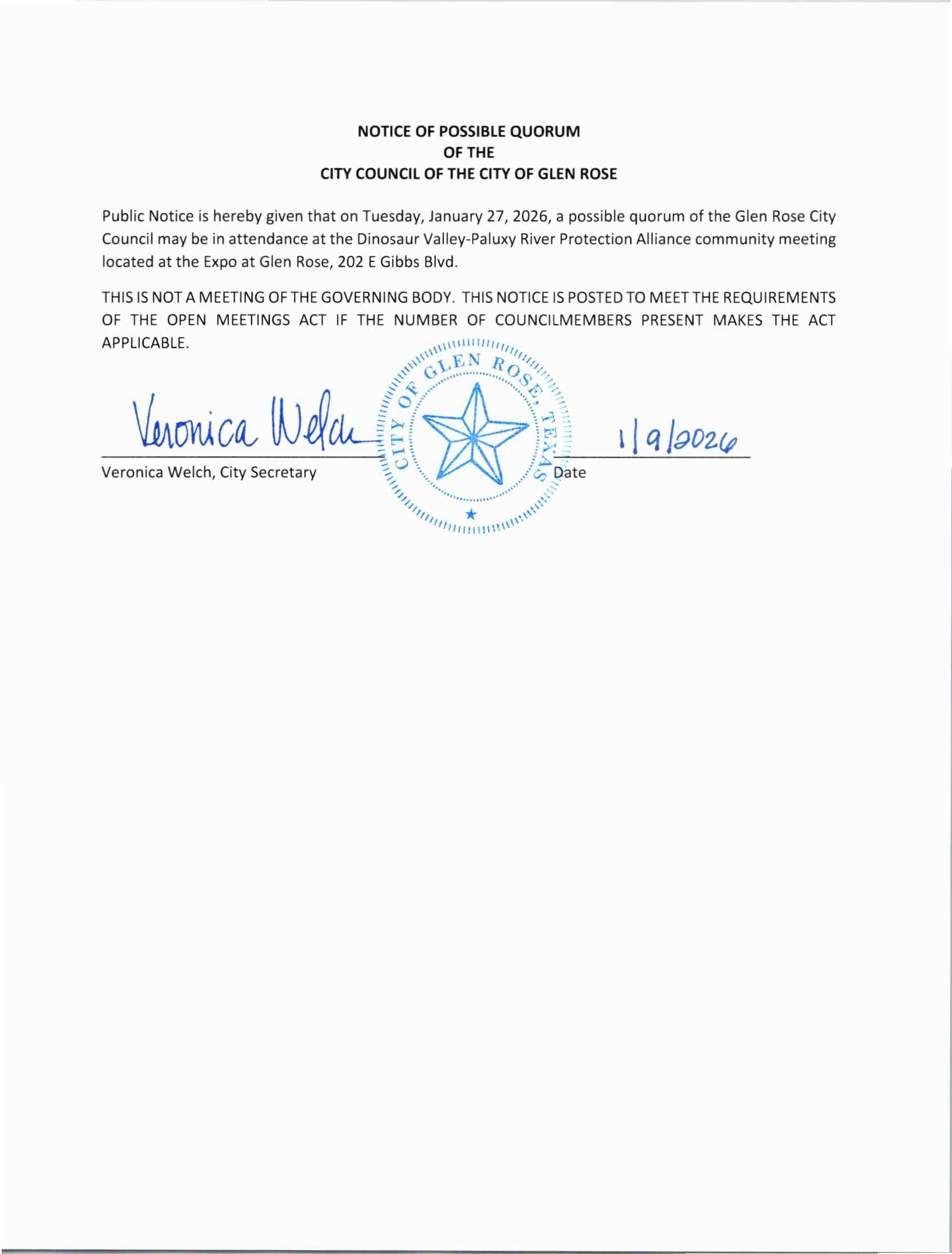 San Luis issues possible quorum notice as council may attend March events