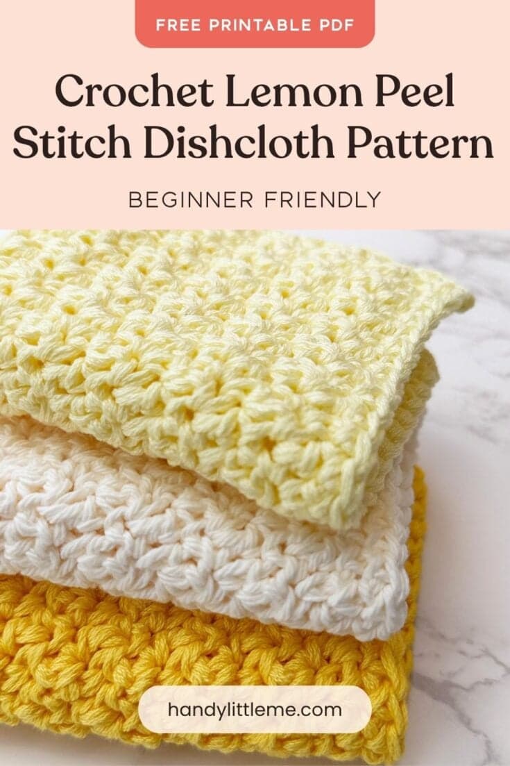 Easy lemon peel crochet dishcloth offers texture, simplicity, and beginner appeal