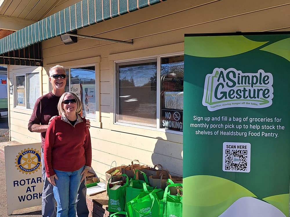 A Simple Gesture Listed as Speaker at Healdsburg Rotary March 9 Meeting