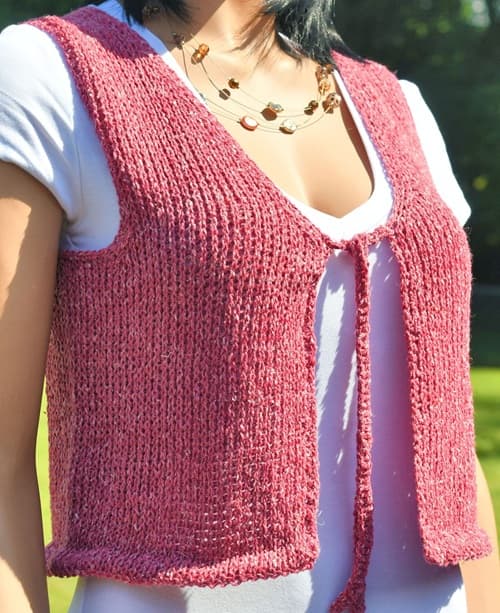 10 free tie-front summer vest crochet patterns for hot weather layerings