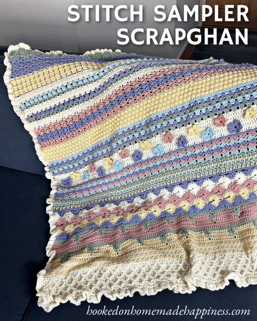 Flower-Garden Crochet Blanket Showcases 15 Stitches, Scrap-Friendly Design