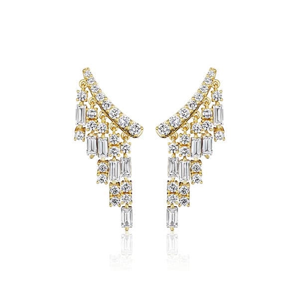 Las Vegas Jewelry Week spotlights illusion earrings in yellow gold