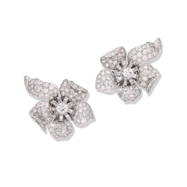 Rare Mid-Century Van Cleef and Arpels Diamond Earrings Offered at Hancocks London
