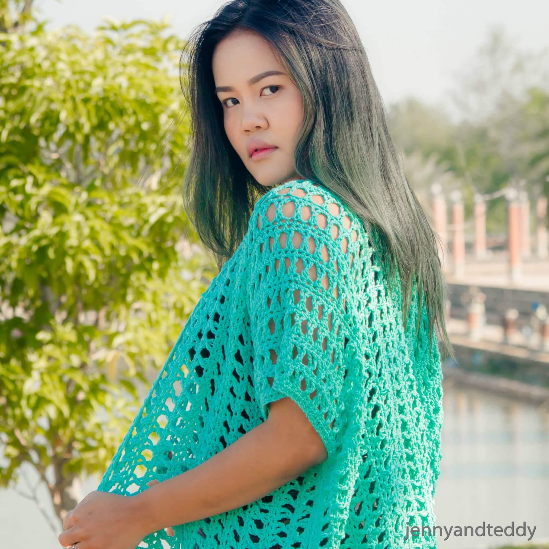 MJ’s off the Hook Designs refreshes easy lacy spring cardigan pattern