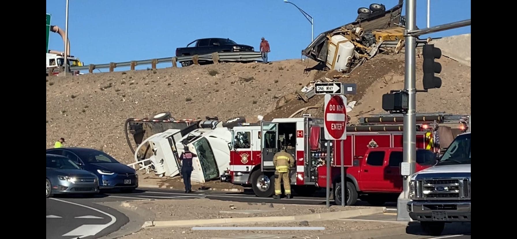 Four hospitalized after fiery I-25 crash near Avenida Cesar Chavez
