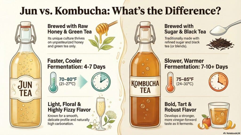 Kombucha Kamp guide explains jun tea flavoring and continuous brew