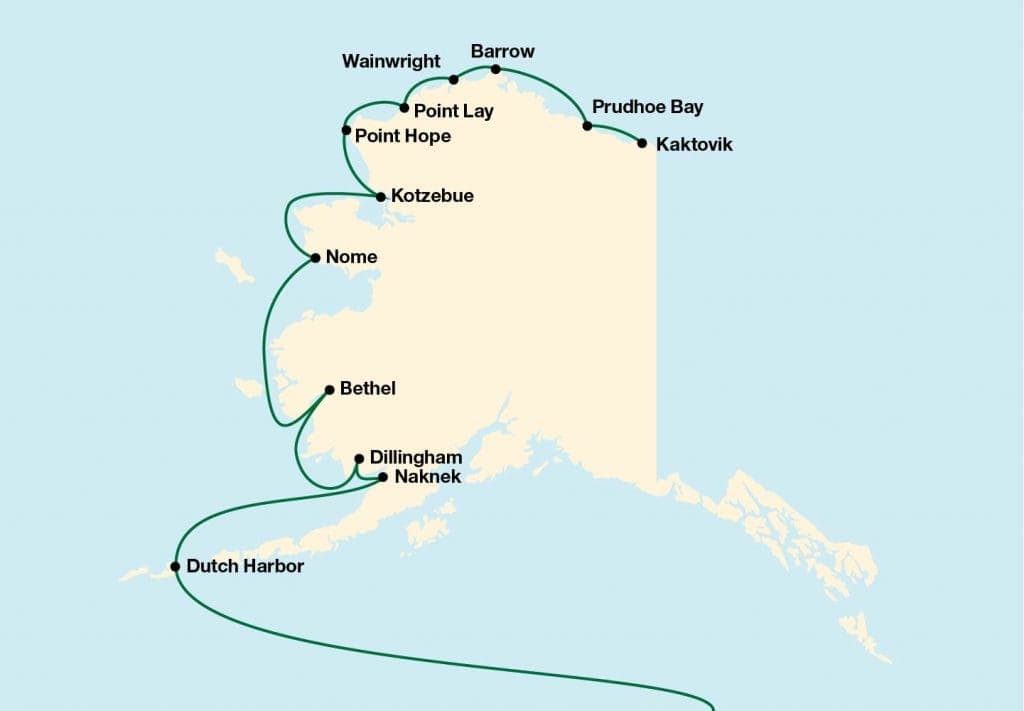 How Utqiaġvik, Point Hope, Wainwright and Prudhoe Bay receive supplies