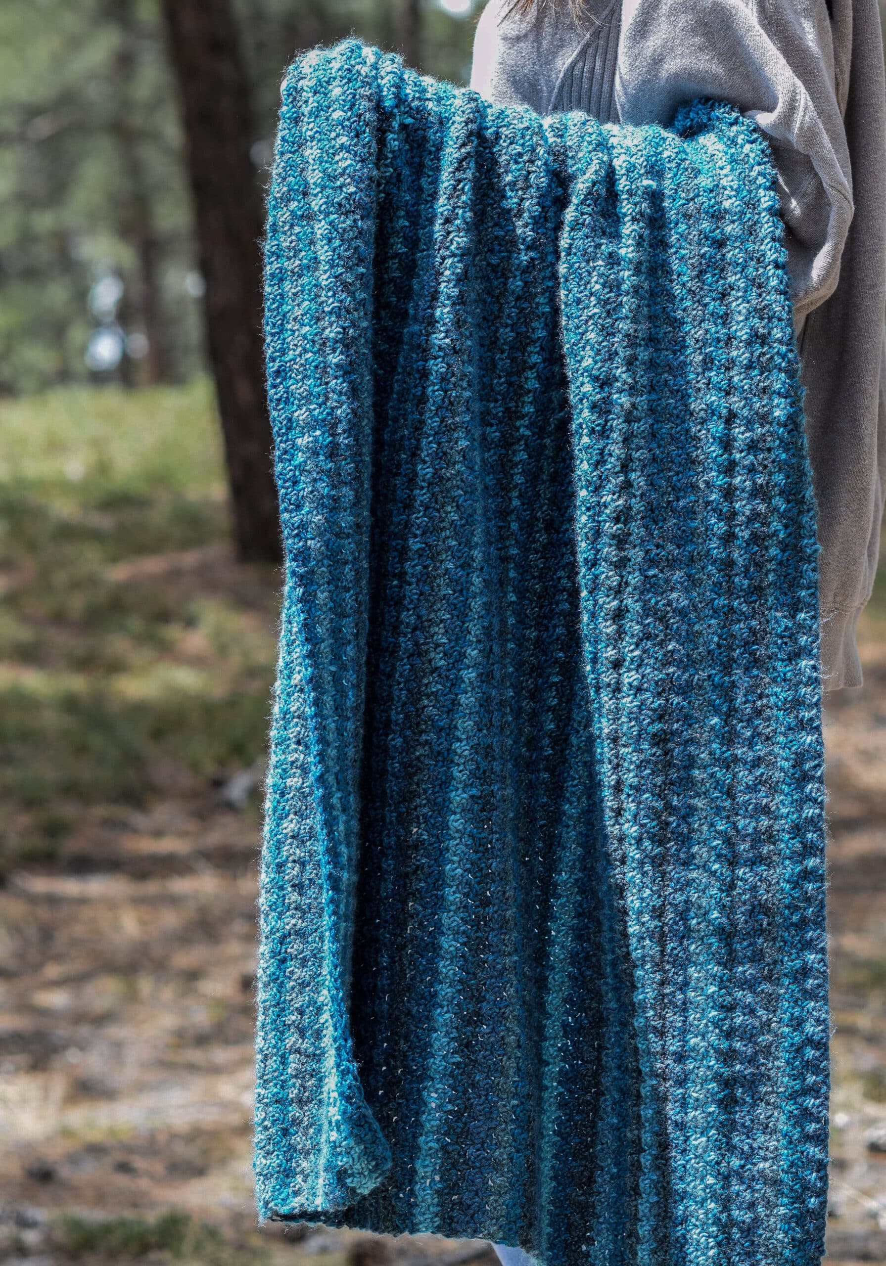 Pikes Peak inspired blanket pattern skips color changes for easy houndstooth look