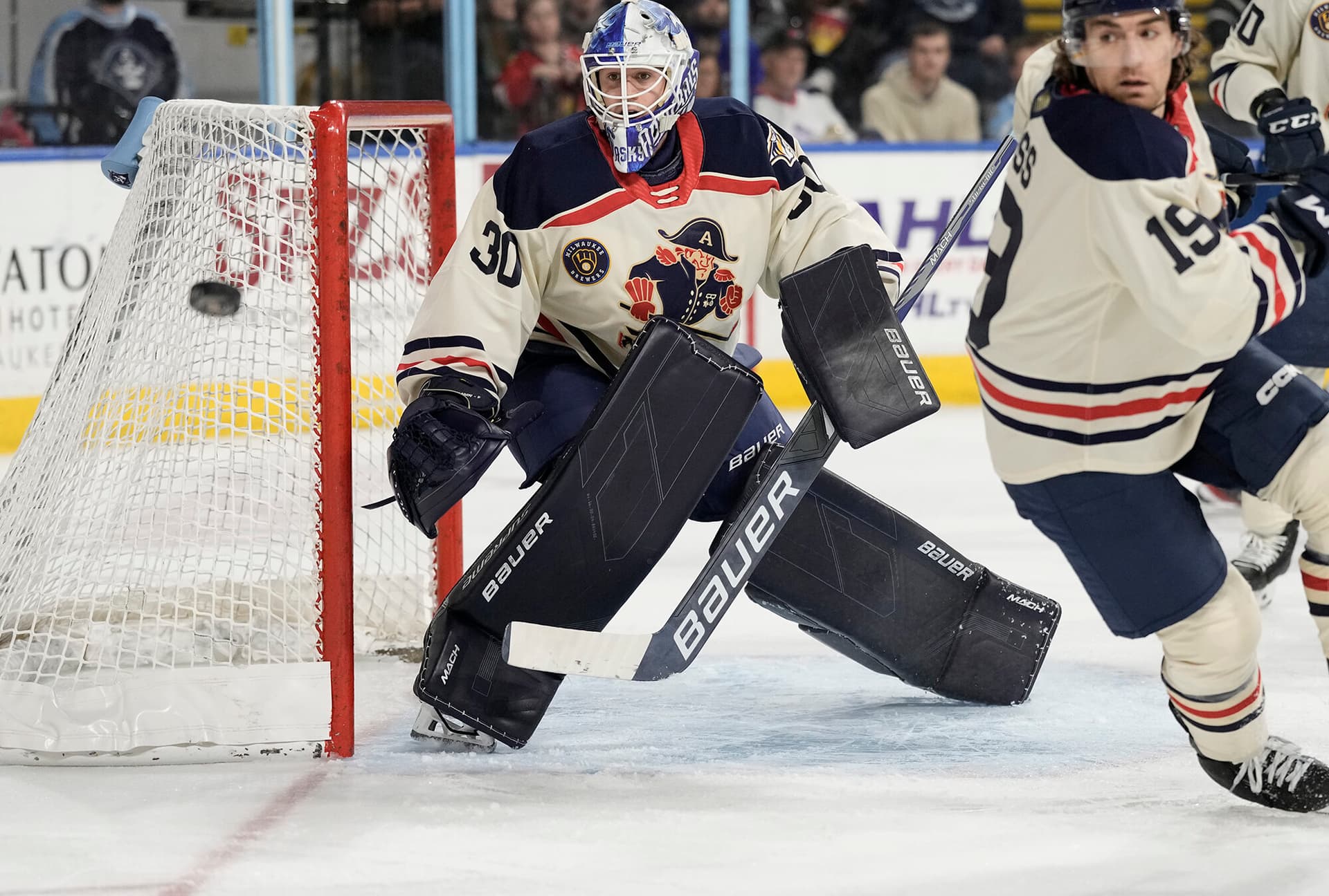 Admirals Explode for Three First-Period Goals, Upset Griffins 5-2 on Road
