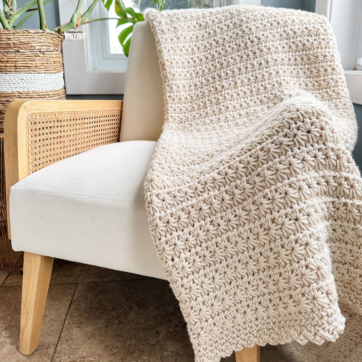 MJ’s Off The Hook Designs shares free star stitch blanket crochet pattern