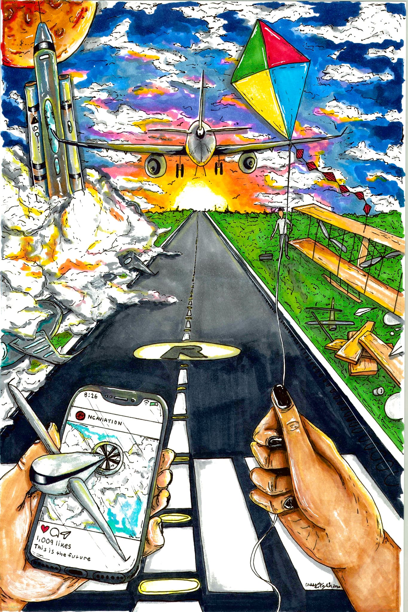 Valley Springs Student Earns Second Place in State Aviation Art Contest