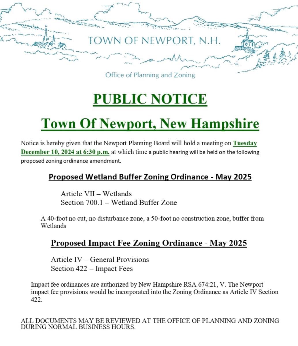 Newport Planning Board Reviews Zoning Revisions Ahead of May 2026 Town Warrant