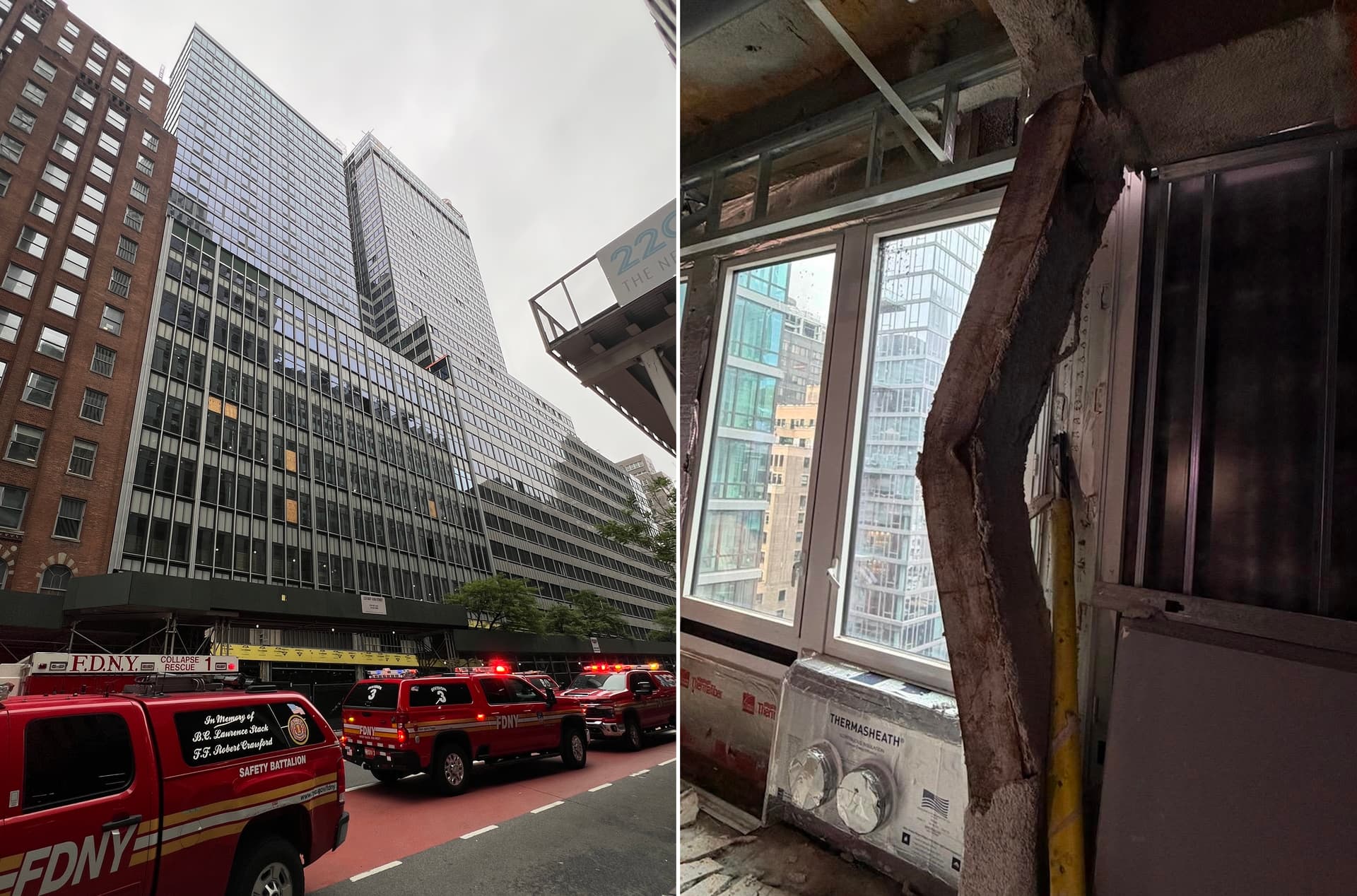 Midtown Manhattan high-rise stabilized after structural buckling triggers evacuations