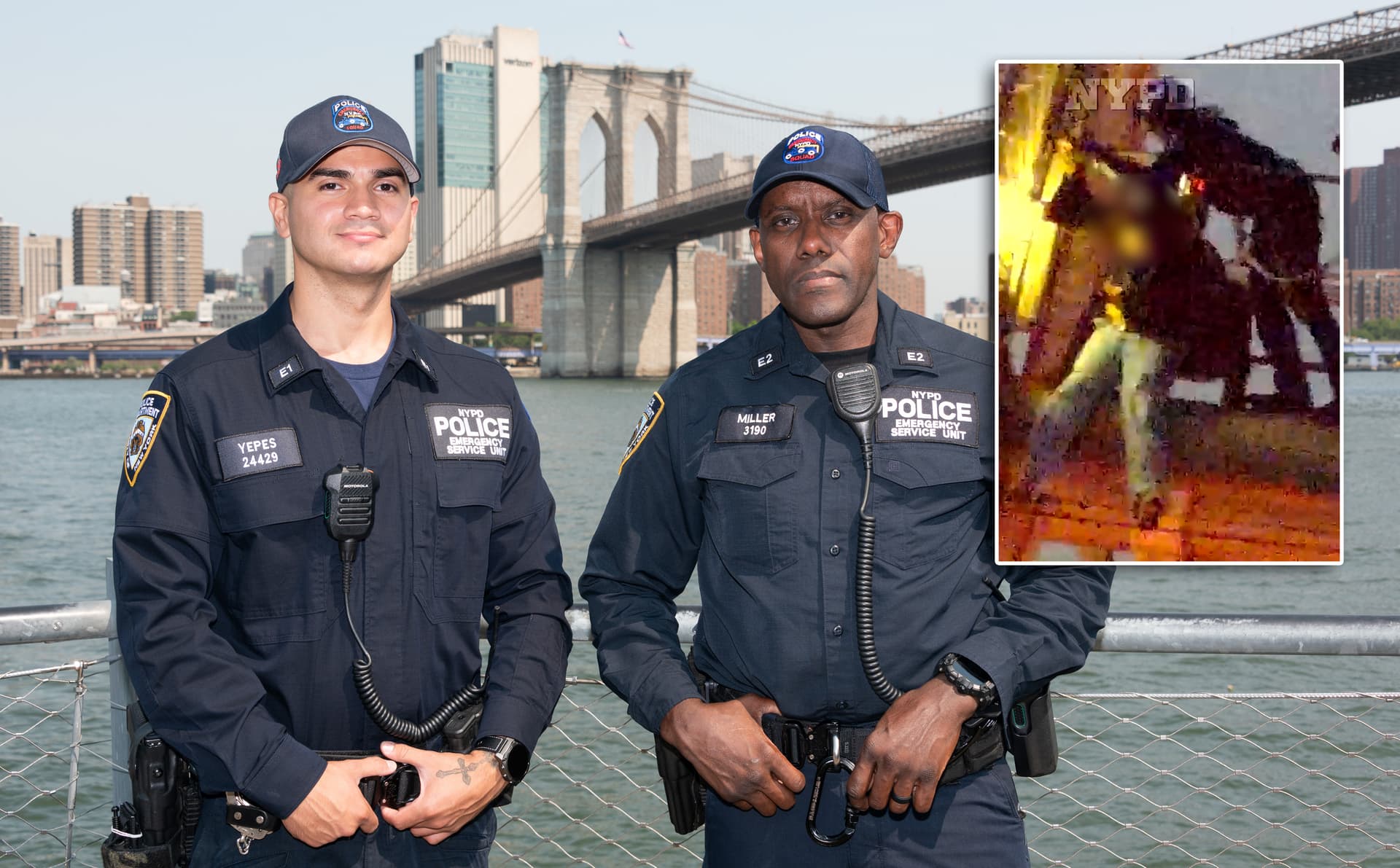 NYPD officer helps save woman from Brooklyn Bridge cable area