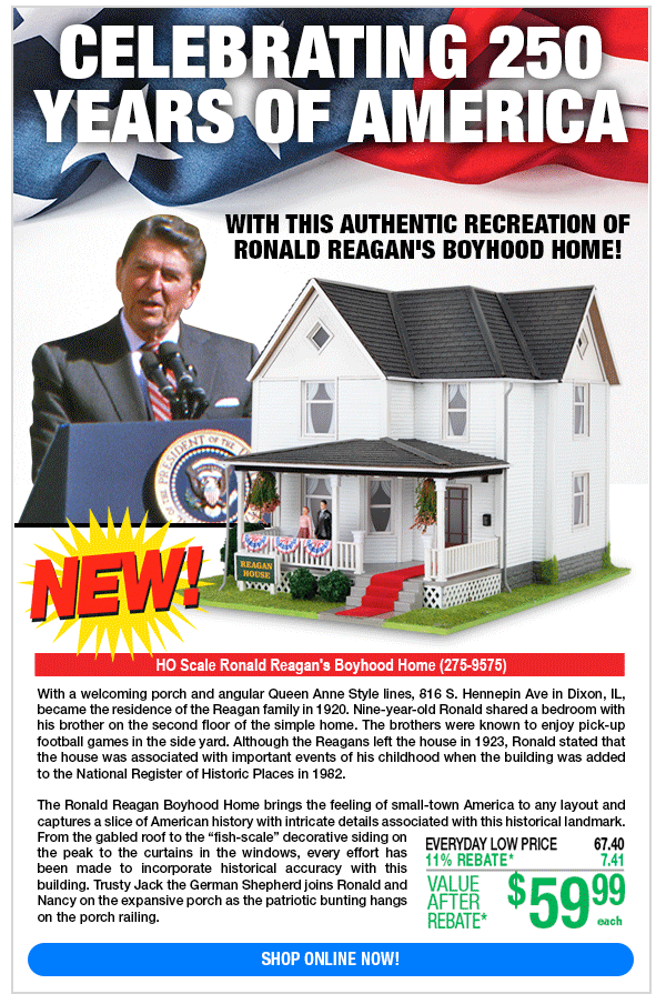 Menards debuts HO scale Ronald Reagan boyhood home for layouts