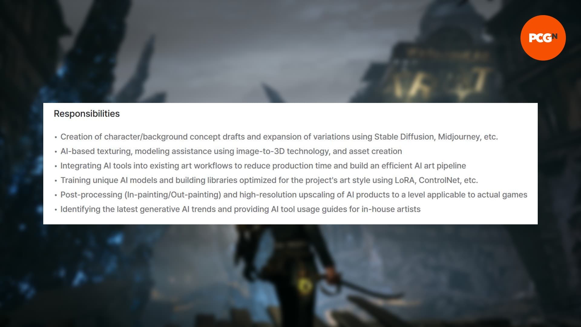 Lies of P studio hires AI creator to build generative art pipeline