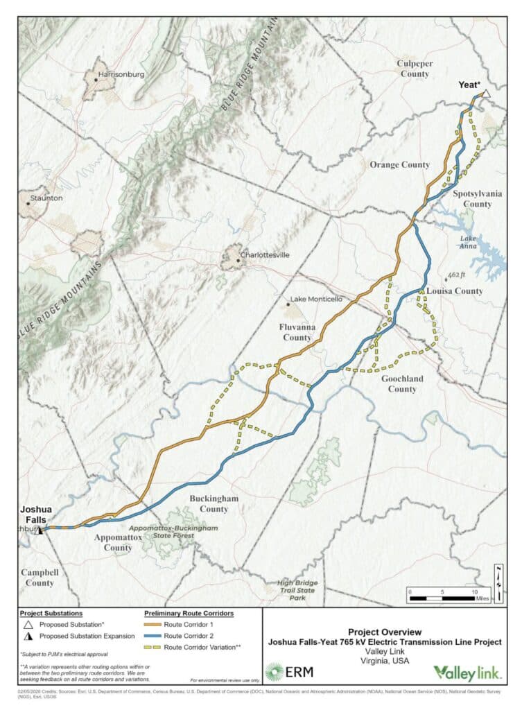 Updated Valley Link route options keep Goochland in transmission line fight